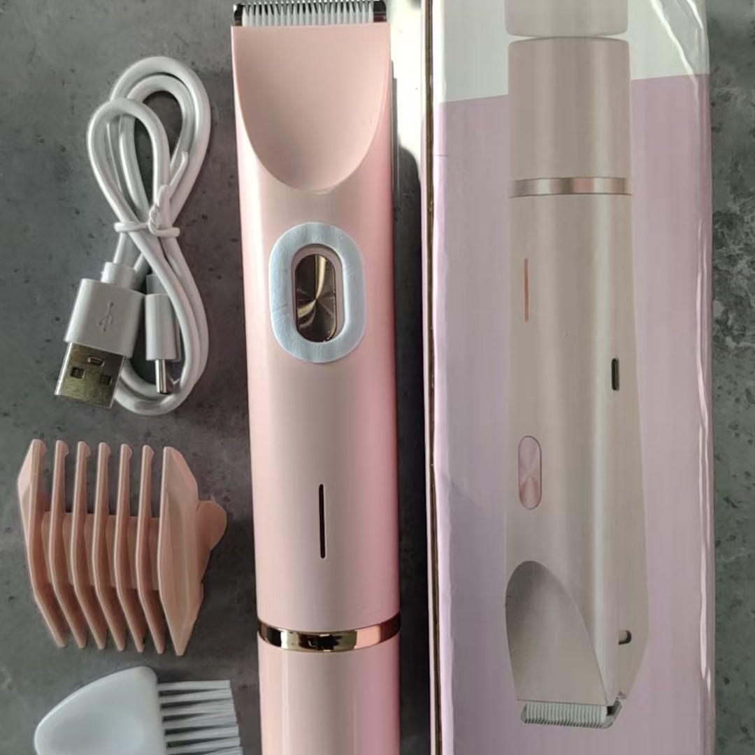 Women's Electric Shaver Dual Head Rechargeable TrimmeStainless Steel Blades, Wet & Dry Use, Portable GroomingTool for Face, Armpits, Legs