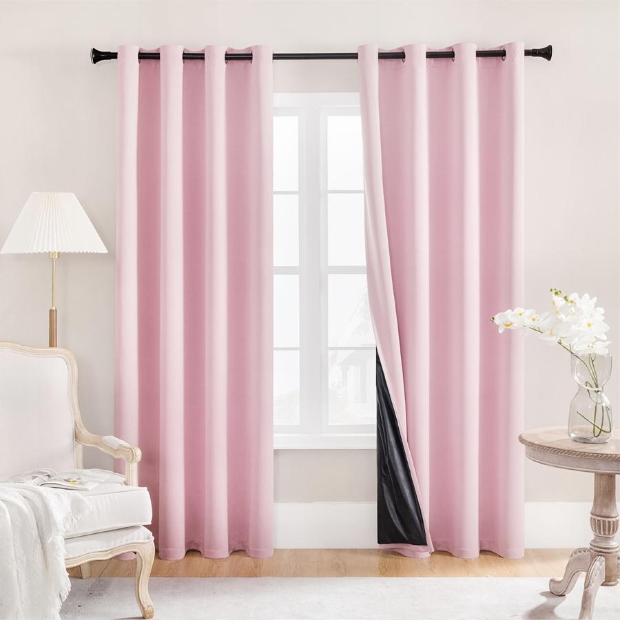 2pcs Blackout Sunscreen Curtains, 100% Light Blocking, Durable & Stylish, Ideal for Bedroom/dining Room/living Room, Enhances Privacy
