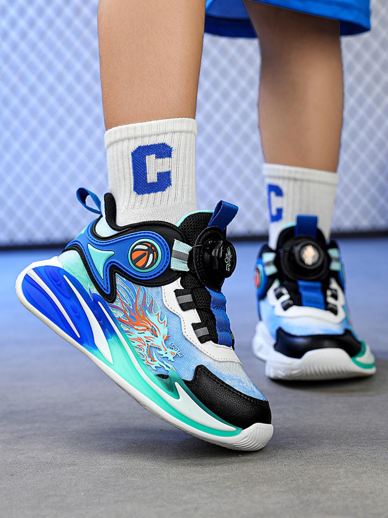 Basketball Shoes for Boys, Breathable Mesh Training Sneakers, Outdoor Sports Running Shoes, Suitable for All Seasons