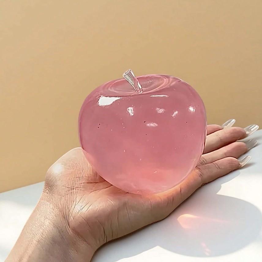 Crystal Apple Stress Ball, Soft, Ultra-Thin Skin, Smooth Texture, Desk Toy, Office Relaxation Gift, Sensory Play Toy