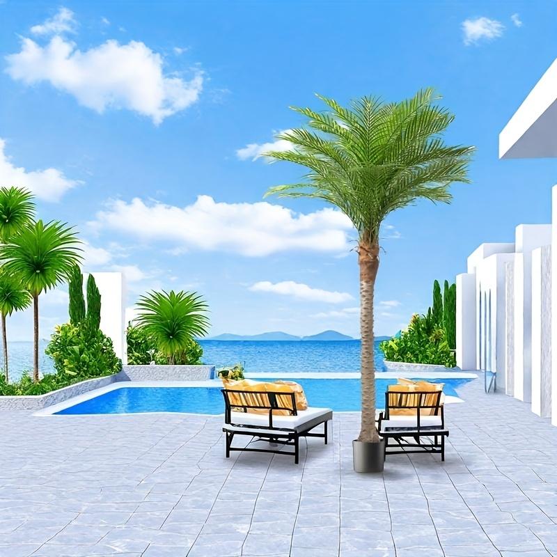 Artificial Phoenix Palm Tree 7FT 8FT 9FT Tall, Artificial Palm Tree, Trees Plants Outdoor Palm Trees, Large Faux Coconut Palm Tree Tropical, For Home Decor Office Living Room Yard Outside Patio Poolside