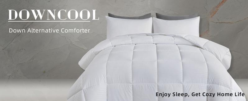 DOWNCOOL All Seasons 3pcs Light Weight Comforter set with Multi-colors, Quilted Duvet Set with corner tab, Hotel Bedding Comforter Set Machine Washable