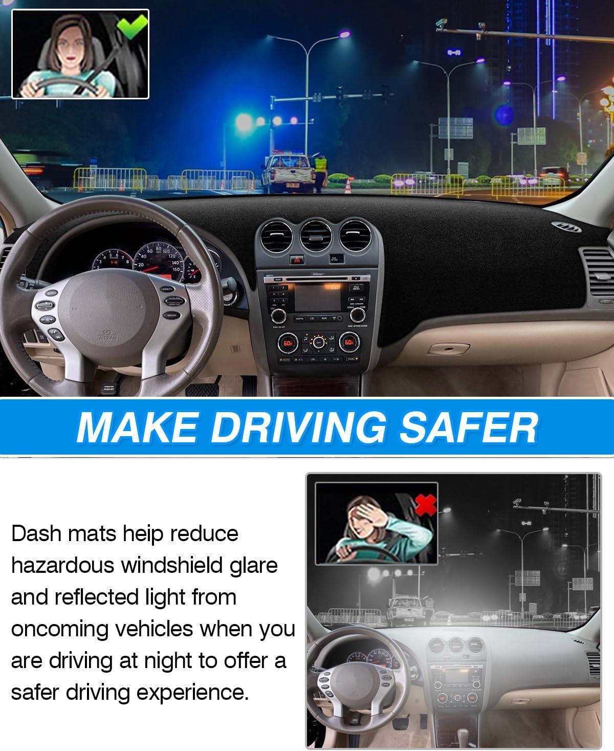 KUST Car Dash Cover for Ford F-150 F-250 F-350 1992-2003 Pickup Truck Polyester Non-Slip Center Console Dash Cover Interior Accessories for Ford F150 Custom Fit Dashboard Mat Sunshade No Glare Black