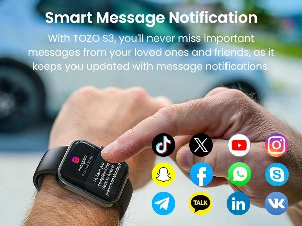 TOZO S3 Smart Watch (Answer/Make Call) Bluetooth Fitness Tracker with Heart Rate, Sleep Monitor FathersDayGift Wristwatch Wearable Smartphone