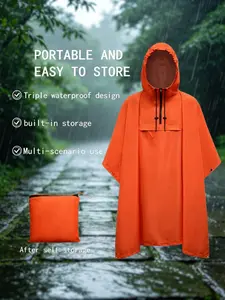 Three in one raincoat, cloak, canopy, floor mat, multi-purpose raincoat shelter, breathable hiking raincoat, suitable for outdoor, hiking, hunting, jungle boat emergency waterproof raincoat shelter, essential for field work and hunting