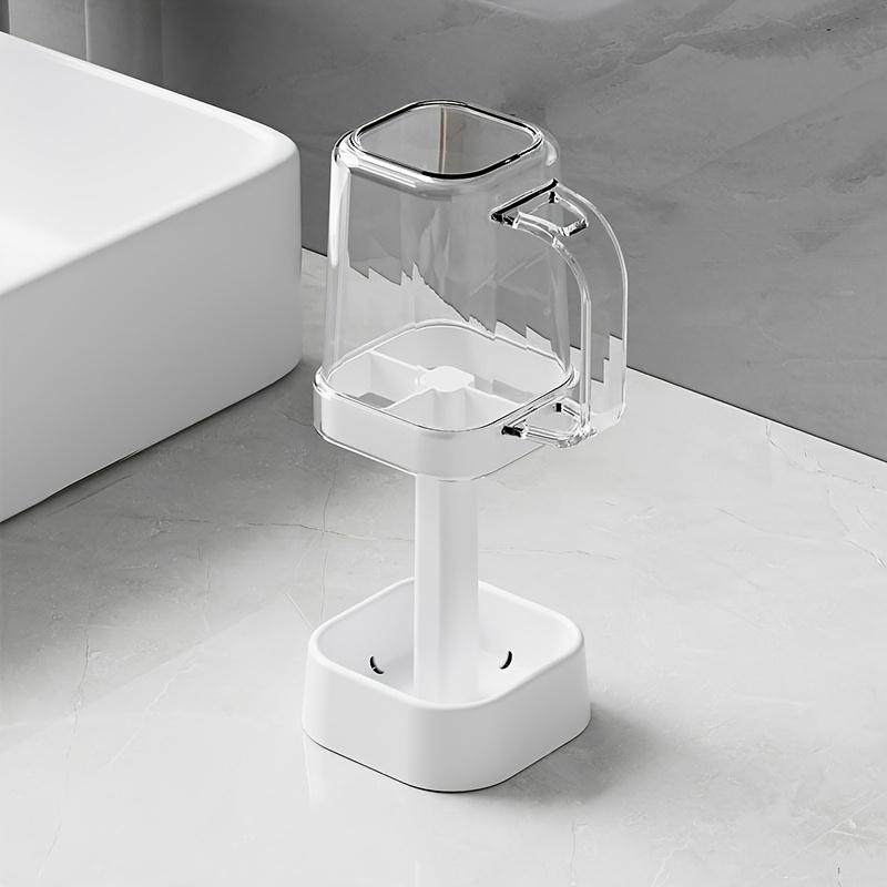 1pc Bathroom Toothbrush Holder, Fits Toothpaste, Electric Toothbrushes & Mouthwash Cups, Ideal for Couples & Families