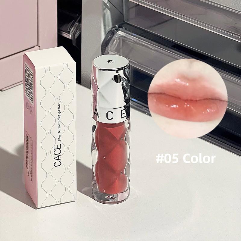 Silver Tube Mirror Finish Lip Gloss, Long-Lasting Hydrating Lips, 6 Colors Available, Suitable for Various Makeup Looks and Skin Types