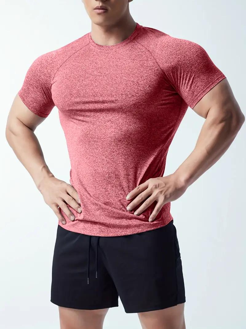 Summer Men's Sports Cationic Quick-Dry Tight-Fitting Round-Neck Stretch Casual Sports T-Shirt
