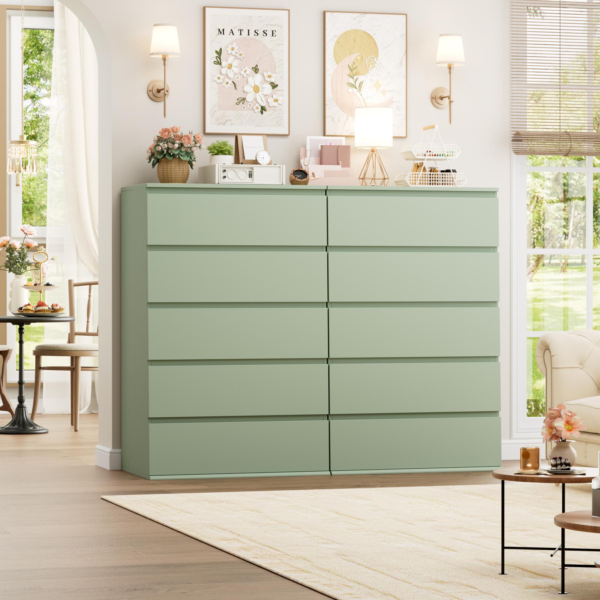 FOTOSOK 5 Drawer Dresser, White Dresser, Dresser for Bedroom, Tall Dresser Chest of Drawers, White Storage Cabinet with 5 Drawers