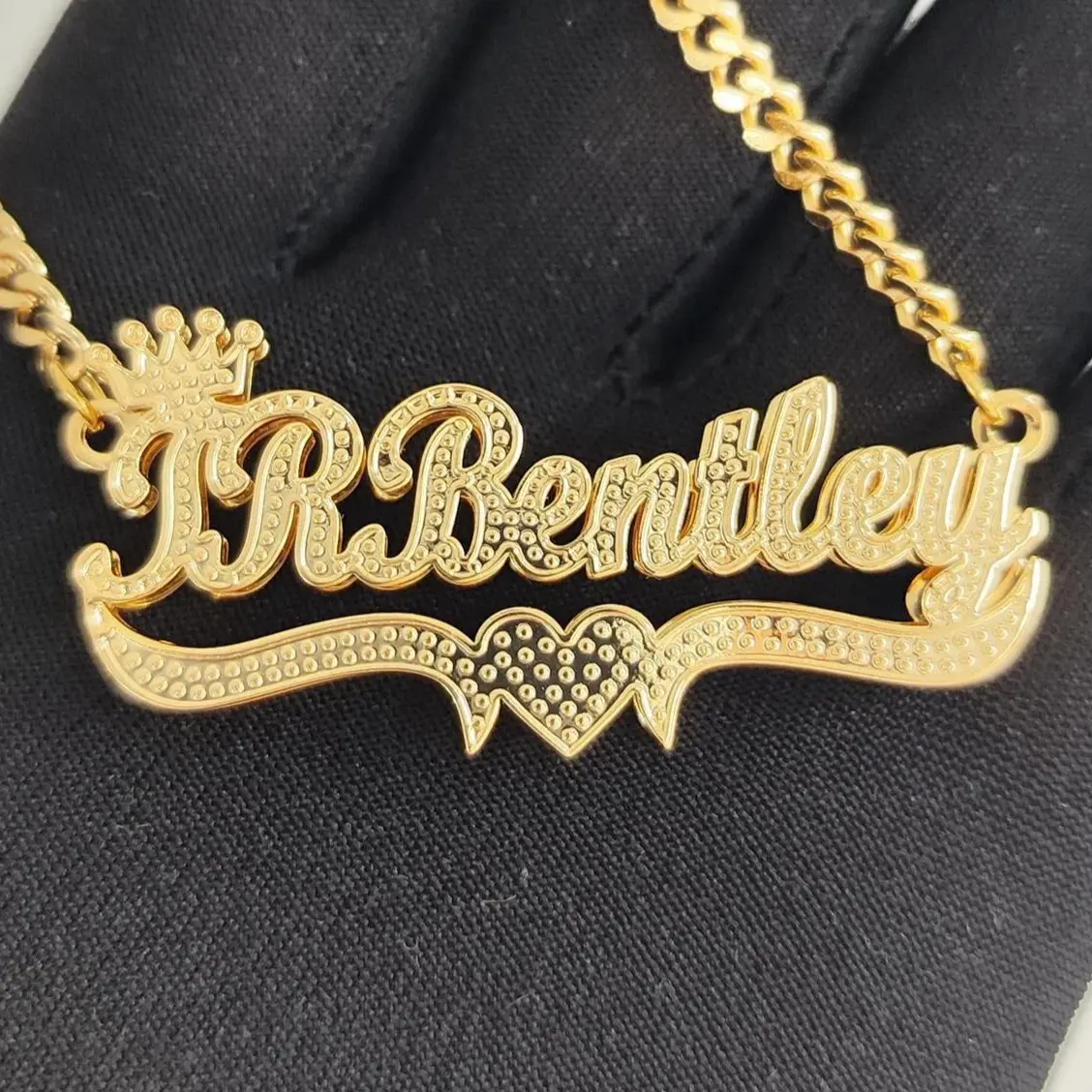AS769 Personalized Custom Name Necklace Double Design Stainless Steel Birthday Gift Holiday Gift