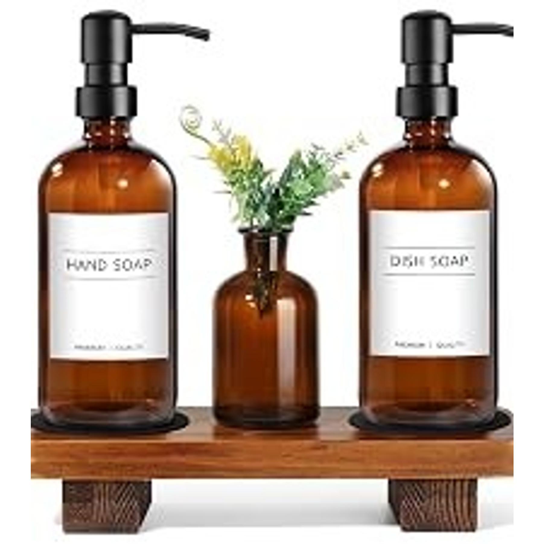 Matte Black 4-Pc Glass Bathroom Accessories Set - Stainless Steel Pump Soap Dispenser, Toothbrush Holder, Wipe-Clean Organiser, Qtip Holder for Modern Home Sink Decor Matte Black 4-Pc Glass Bathroom Accessories Set - Stainless Steel Pump Soap Dispenser, Toothbrush Holder, Wipe-Clean Organiser, Qtip Holder for Modern Home Sink Decor