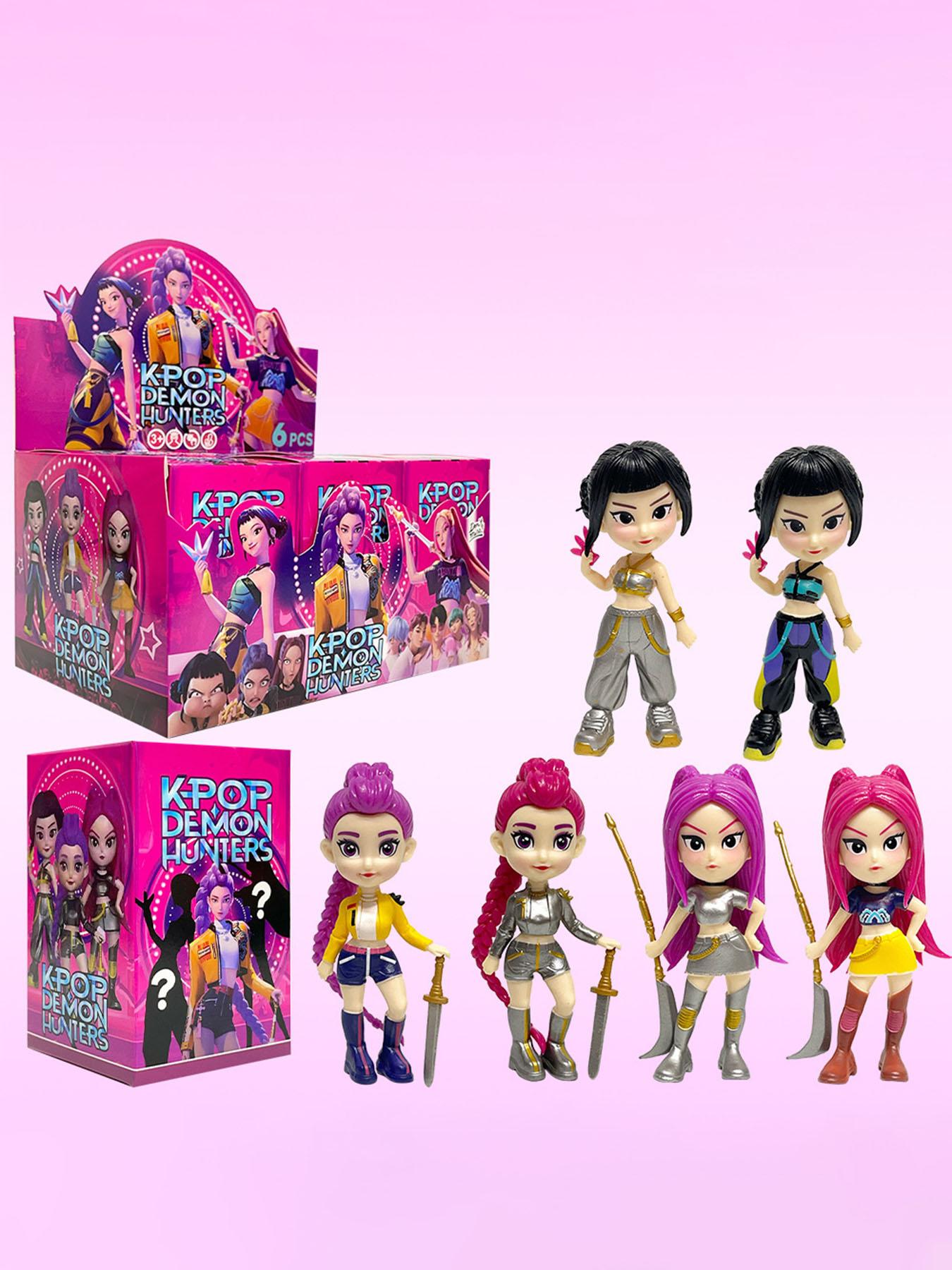 Six-Piece K-Pop Hunter Girl Doll Set Figures, Fashion Vinyl Figure, Anime Model Toy Decorations, Home Collection & Desk Display, Christmas and New Year Gift Choice