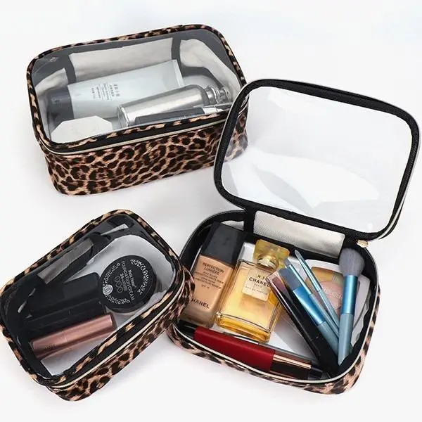 3-Piece Cosmetic Travel Bag Set for Women, Large Capacity Makeup Storage Organizer with Brush Pouch, Portable Toiletry & Beauty Case for Business Trips, Air Travel & Airport Security Friendly Design, Y2K Minimalist Travel Essential Kit, Lightweight Versat