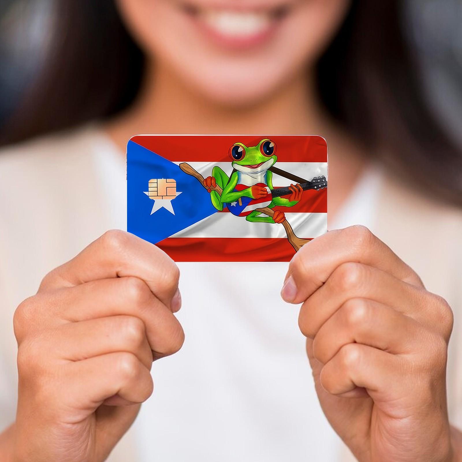 Frog Design Credit Card Skin Sticker, 4 Counts/Set Thin Waterproof & Scratch Resistant Credit Card Decal, Personalized Bank Card Decorative Sticker