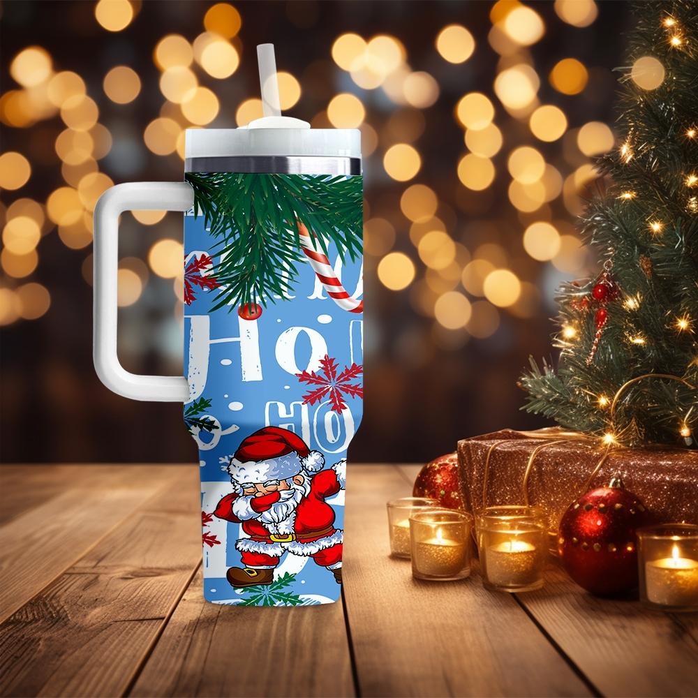 1pc Christmas water bottle, cartoon snowman, portable insulated stainless steel straw cup with handle, car mug, outdoor mug, travel mug, cup - Christmas and Valentine's Day gift, back-to-school for students (straw inside the cup).