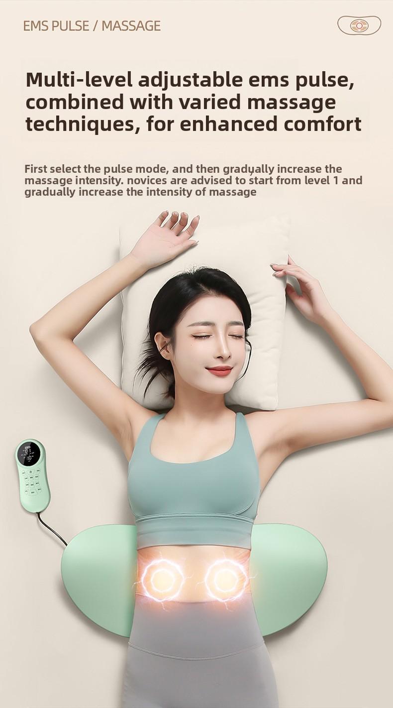 Waist massager Intelligent pulse traction lumbar vertebra Waist heating vibration Inflatable relaxation lumbar massager EMS pulse + red light + wormwood hot compress, pulling exercise waist back, multi-frequency vibration