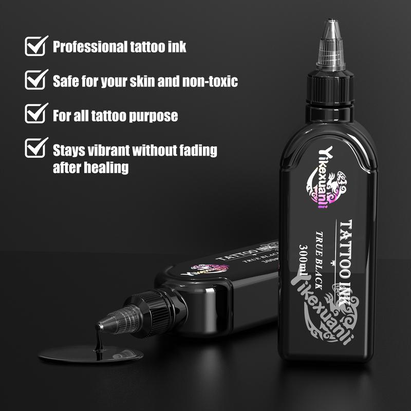 300ml Large-Capacity Black Tattoo Ink Set: Long-Lasting Pigment Formula for Bold Body Art, Also Works for Halloween Cosmetics/Face Paint – Includes Matte & Black Glitter Variants 300ml Large-Capacity Black Tattoo Ink Set: Long-Lasting Pigment Formula for Bold Body Art, Also Works for Halloween Cosmetics/Face Paint – Includes Matte & Black Glitter Variants