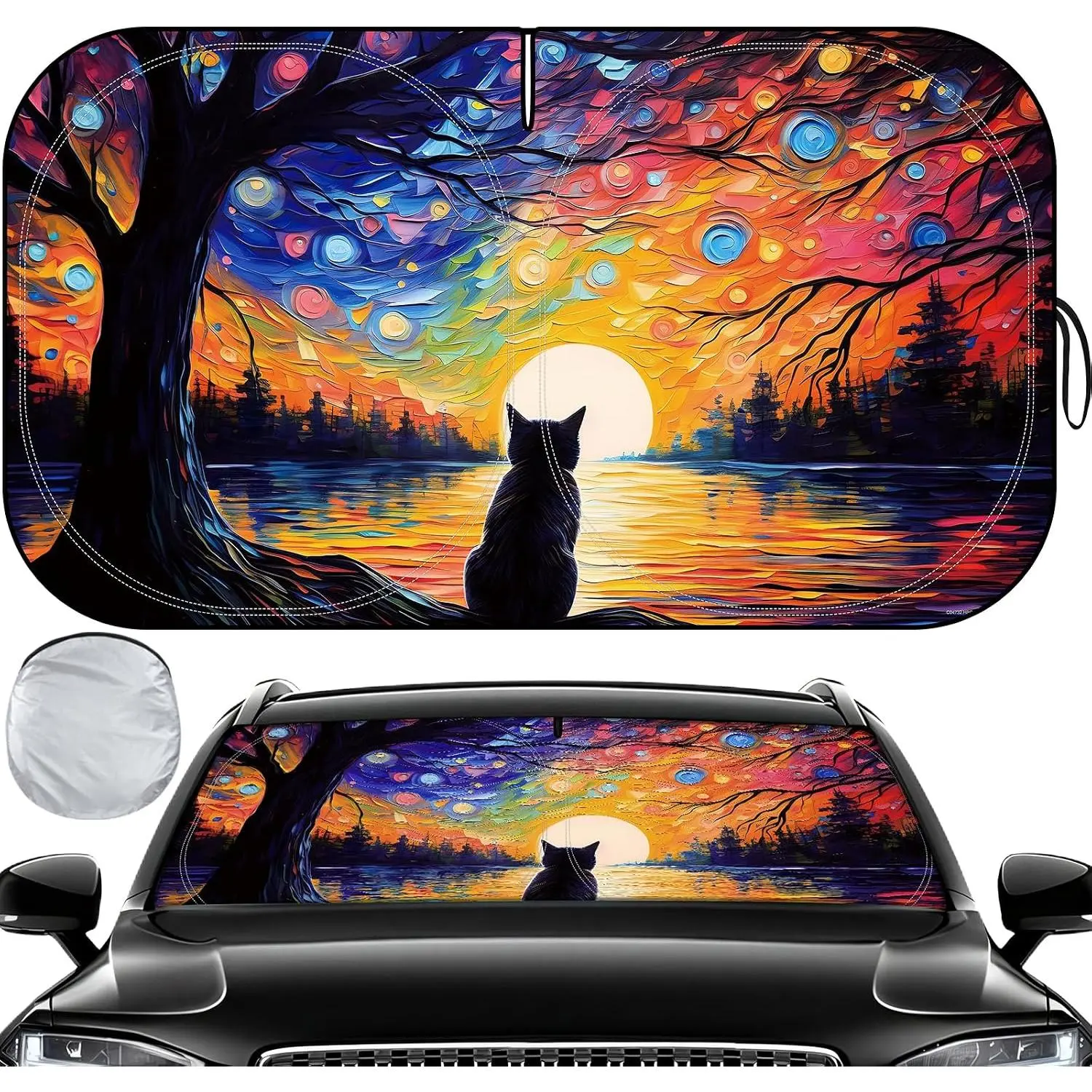 Car Windshield Sun Shade - Synthetic Reflective Heat Blocker for Cars Accessories, 57x31.5"
