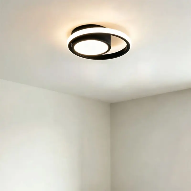 1 Pcs Tri-Color Light Ceiling Light, Hardwired, Wall Switch For Color Temperature Adjustment, For Study, Kitchen, Bar Counter, and Hallway; Indoor Lighting and Decoration; Requires Drilling for Installation