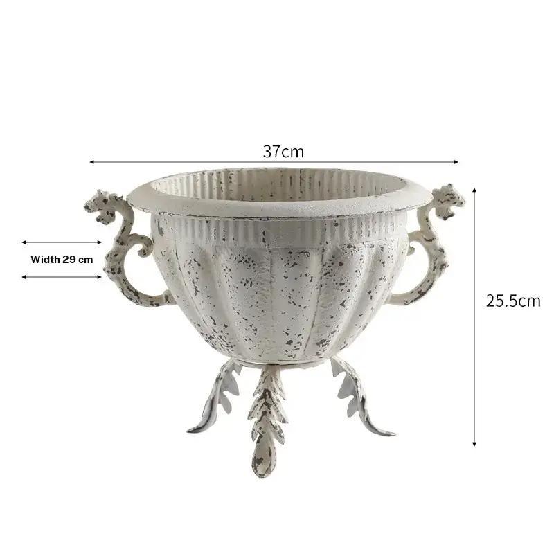 Vintage Distressed Ironwork Floral Display Frame, American Country Style, Villa Courtyard Decoration, Craftwork & Photography Props