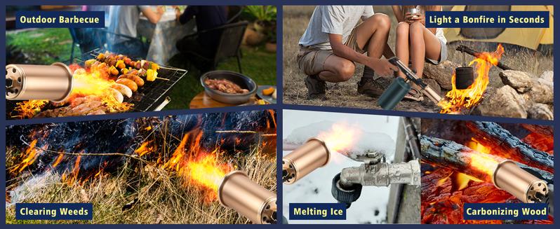 ARTFLAMM Powerful Propane Torch Gun with Turbo Mode, Charcoal Torch with Safety Lock, Blow Torch for Cooking, BBQ, Searing Steak, Grill(Tank Not Included)