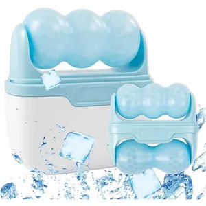Mini 2-in-1 Facial Ice Roller Portable Cold Massage Roller with Storage Case Face Eye Skin Care Tool Relieve Swelling Discomfort Ideal Gift for Ladies