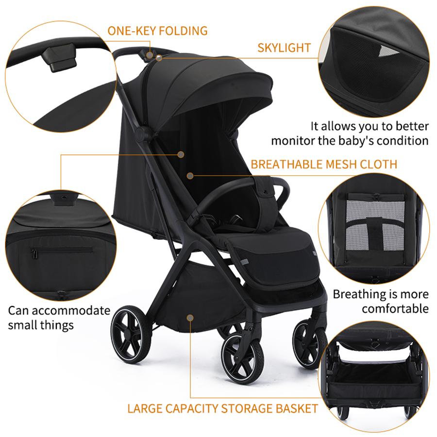 One-click Folding Lightweight Foldable Baby Strollers – Perfect for Travel, Shopping & Daily Walks,Multi-Functional Baby Strollers,Ergonomic Baby Strollers