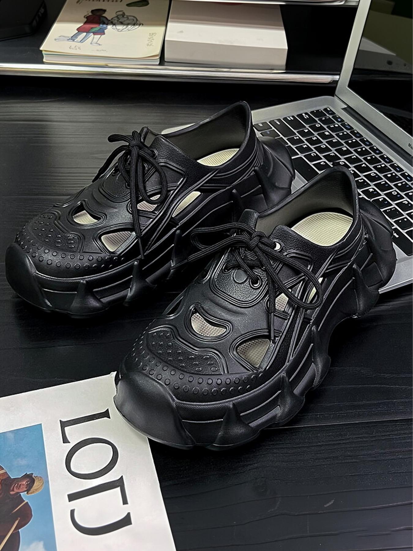 Men's Classic Breathable Perforated Slip-On Sandals Lightweight EVA Non-Slip Beach Slippers Waterproof Outdoor Garden Shoes Comfortable Casual Footwear for Summer Driving Walking & Daily Use