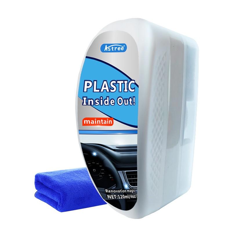 Car Plastic Refresher with Brush Head, Bumper Aging Repair, Interior Darkening Restorer, 120ML, Automotive Maintenance Solution