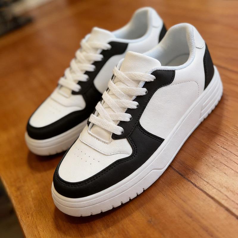 Couple Lightweight Durable Sports Shoes Trainer, Full PU Leather, Low Top Soft Sole, Outdoor Walking Shoes, Sizes 35-45, Comfortable Casual