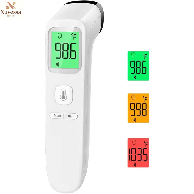 NUVES No-Digital Temp Thermometer Adults, Home & Baby Thermometer with Fever Alert, Silent Mode, Forehead & Object Modes Health Use