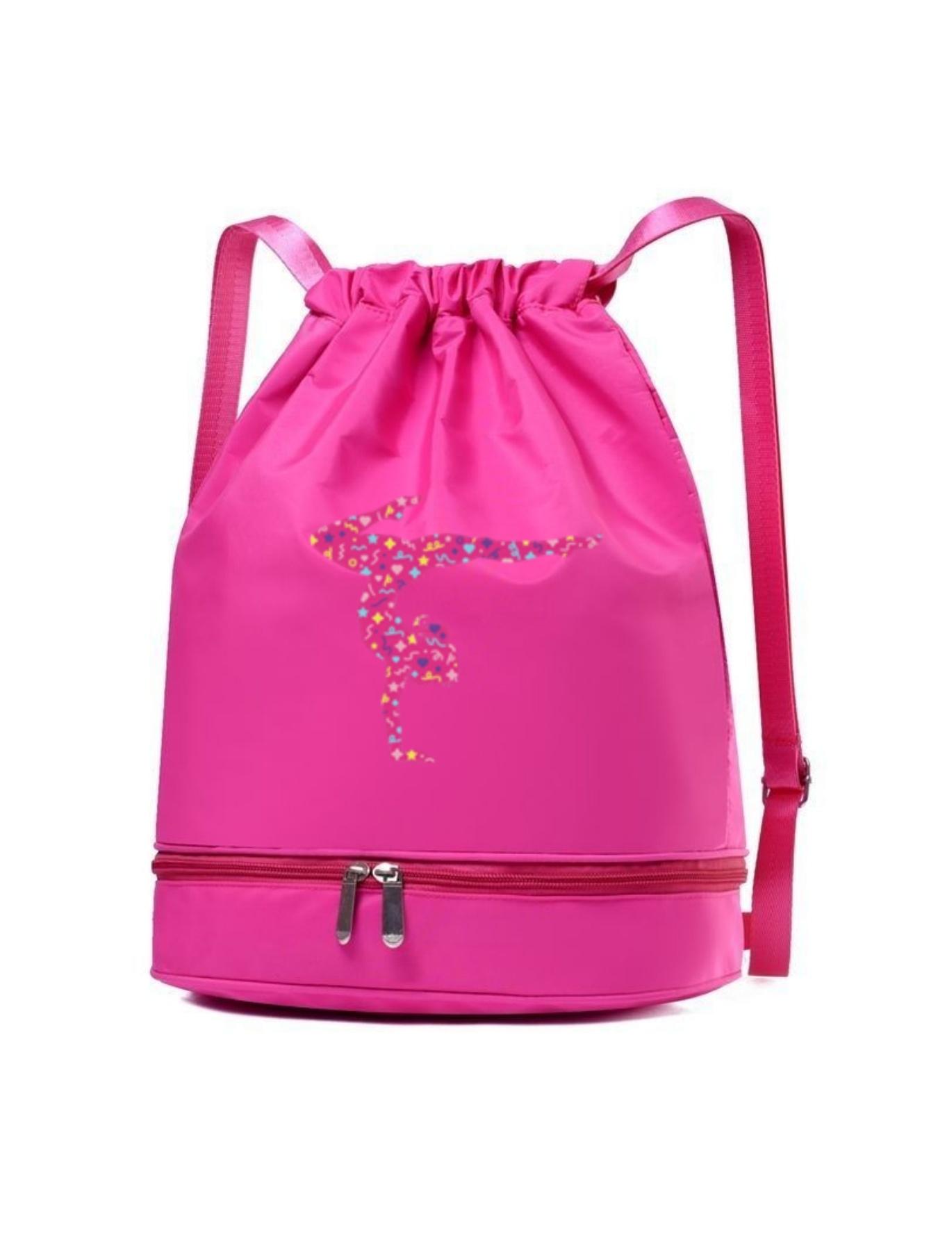 Women's Gym Bag, Adjustable Straps, Drawstring Closure, Independent Shoe Compartment, Rose, Ideal Gift, Daily Use