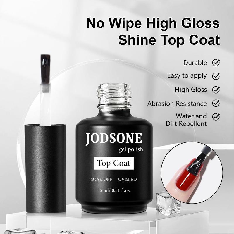 JODSONE 15ML Base Coat Top Coat & Builder Gel 3 PCS Gel Polish Set for Salon & Home Use Nail Care Manicure Kit