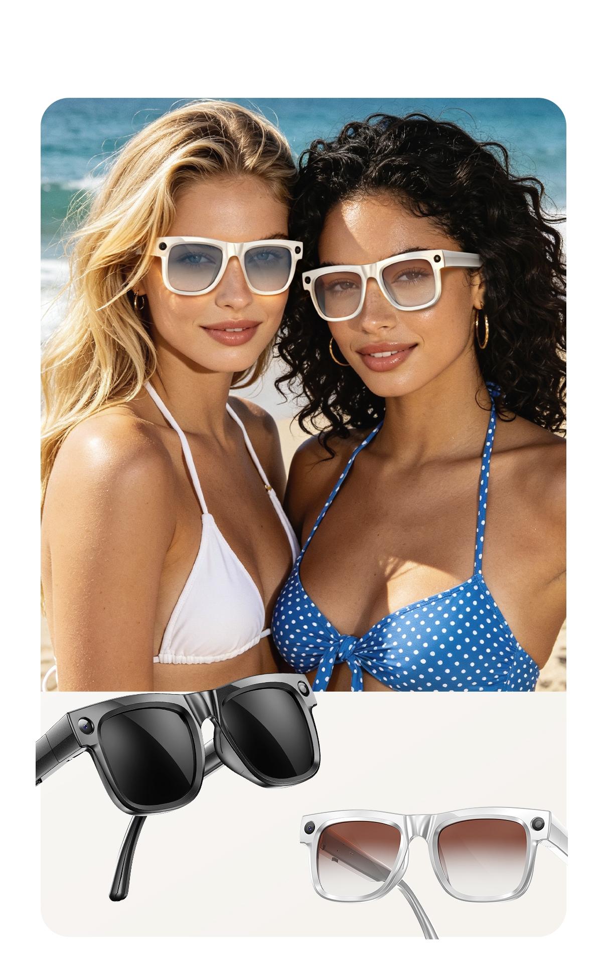 Women's AI Glasses, Wearable Tech Glasses, 8MP Camera, Hands-free Video Recording, 4GB Memory Build-in(No TF Card Need), 290Mah Battery, AI Multi Languages Translation, Wireless Translation Glasses, Bluetooth Calling, HiFi Audio, Music Control