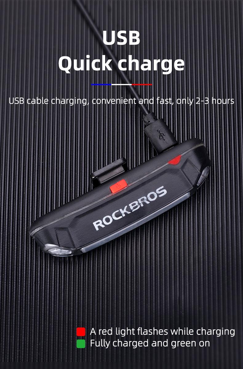 ROCKBROS Bike Tail Light USB Rechargeable LED Bike Rear Light 6 Modes IPX4 Bike Taillight for Night Riding