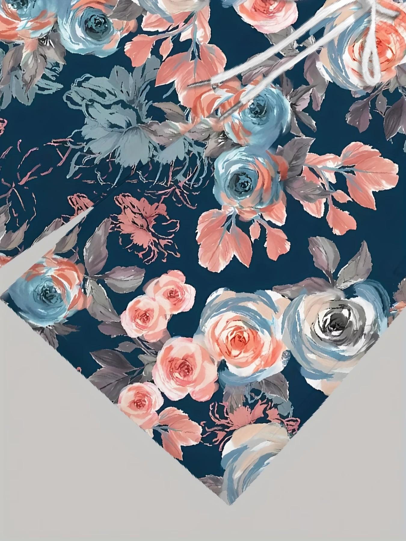 Men's Floral Athletic-Casual Shorts