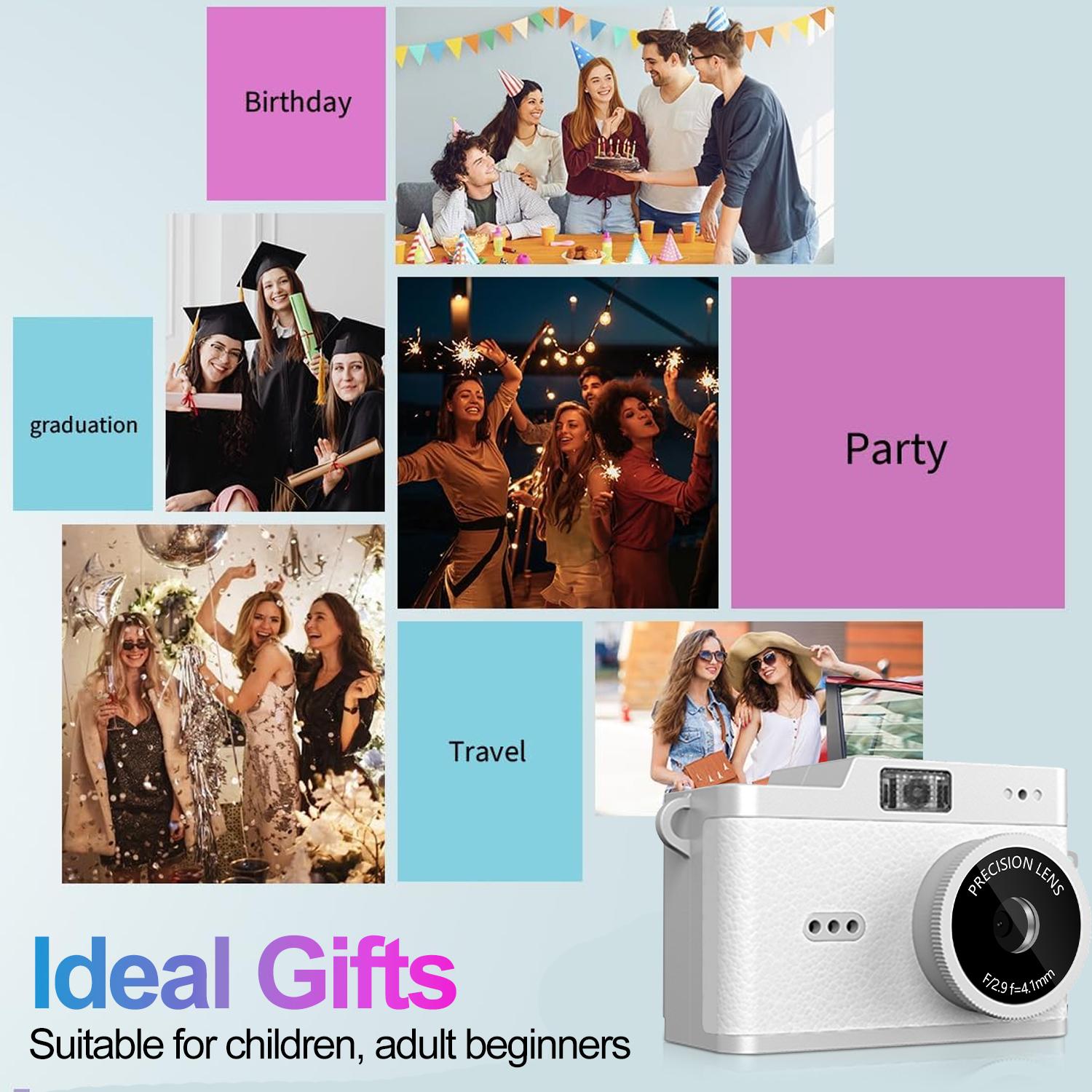 Mini Keychain Digital Camera, Pocket-Size Mini Compact Camera, Portable Vlogging Camera, 2MP 1080P Small Camera with 32GB Card, Video Recorder with Long Battery Life for Travel, Party and Vlog