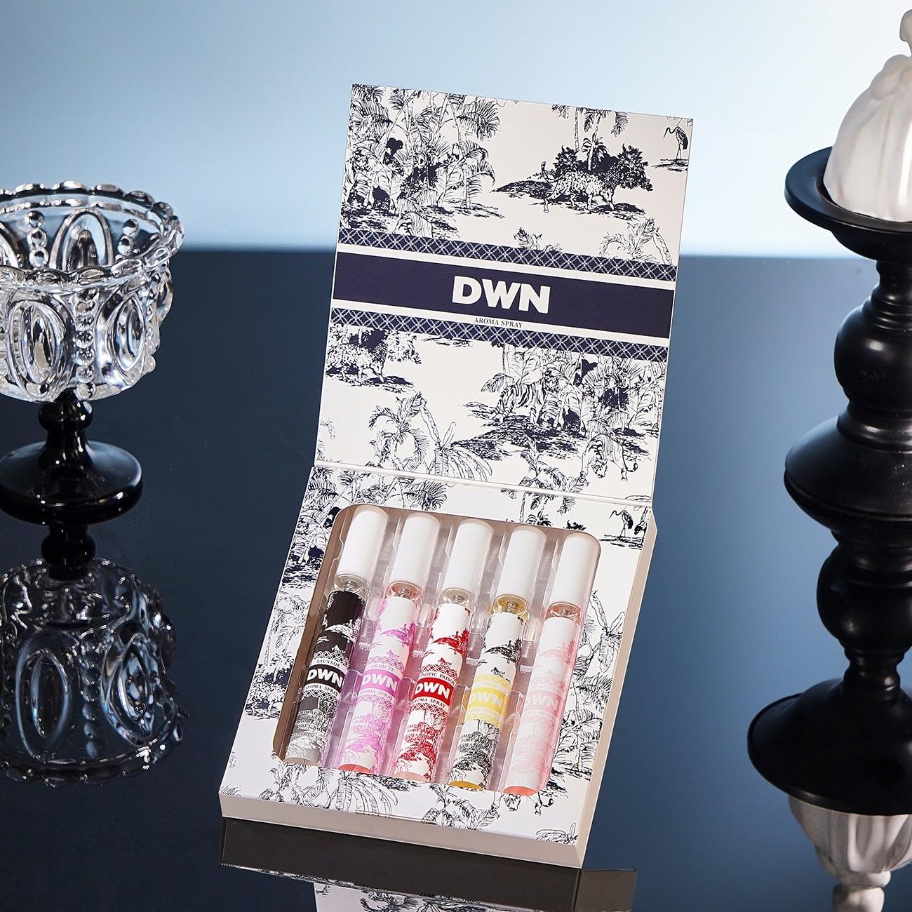 5pcs/box Neutral Scent Perfume Set, Alcohol-Free Fresh Fragrance Spray, Long-Lasting Light Scent for Body and Hair, Outdoor Use