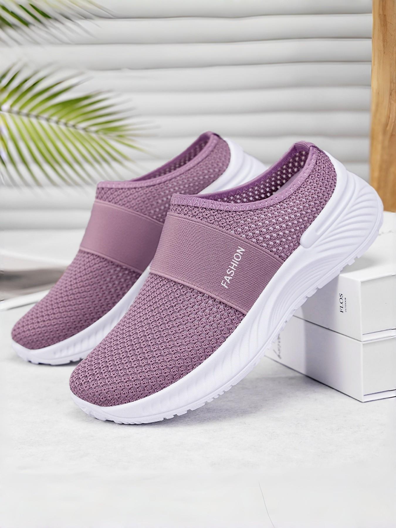 Women's Slip-On Mules for All Seasons, Breathable Mesh Upper, Anti-Slip Thick Sole, Fashion Casual Sandals, Comfortable Walking Shoes