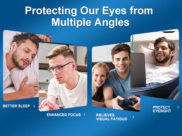 Blue Light Blocking Glasses For Men Work And Study Gaming  Al-Mg Metal Anti Eyestrain UV400 HD Lenses