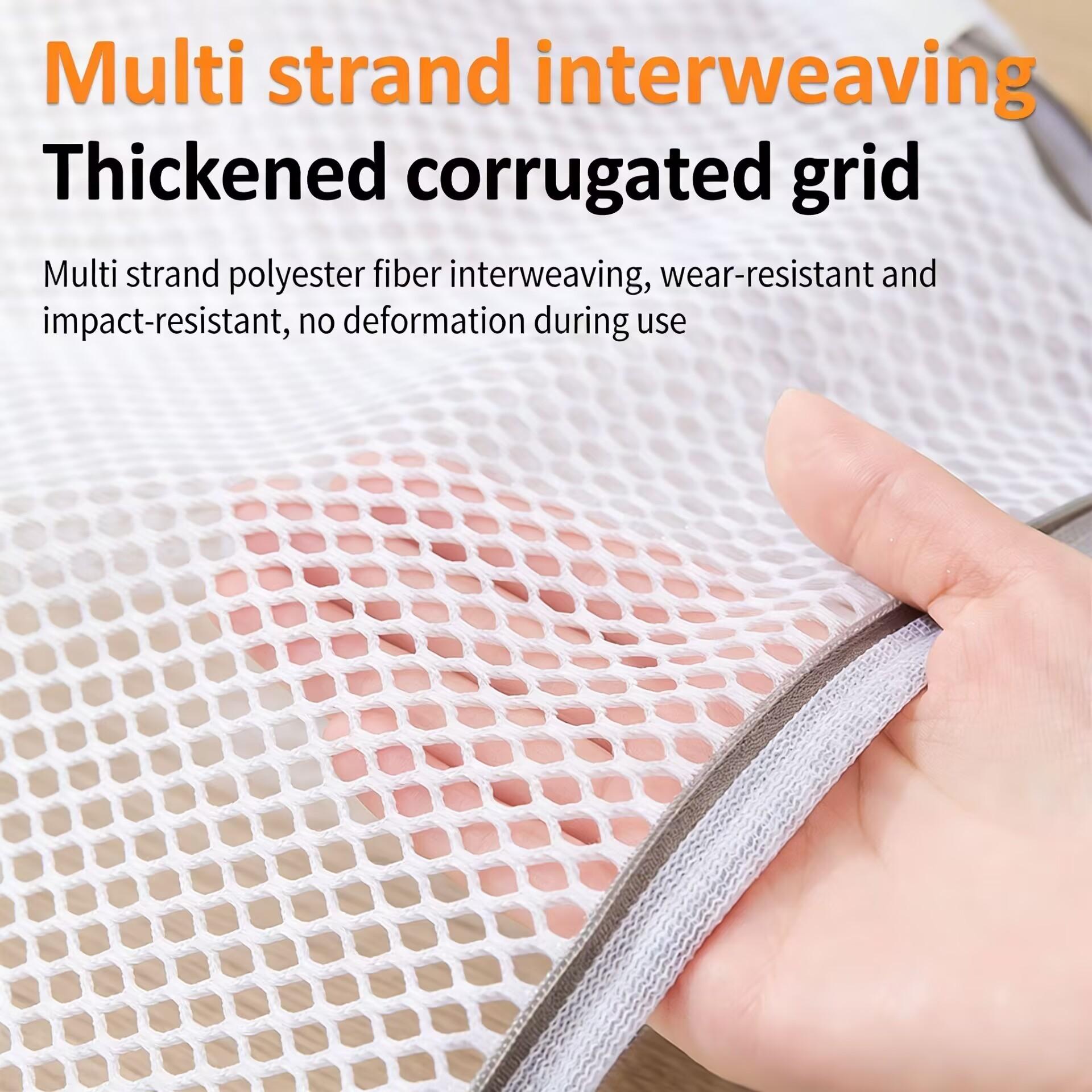 Mesh Laundry Bag with Zipper, Upgrade 3D Laundry Bag, Hand Extraction Mesh Bag, Washing Machine Filter Net, Anti-Deformation Laundry Bag