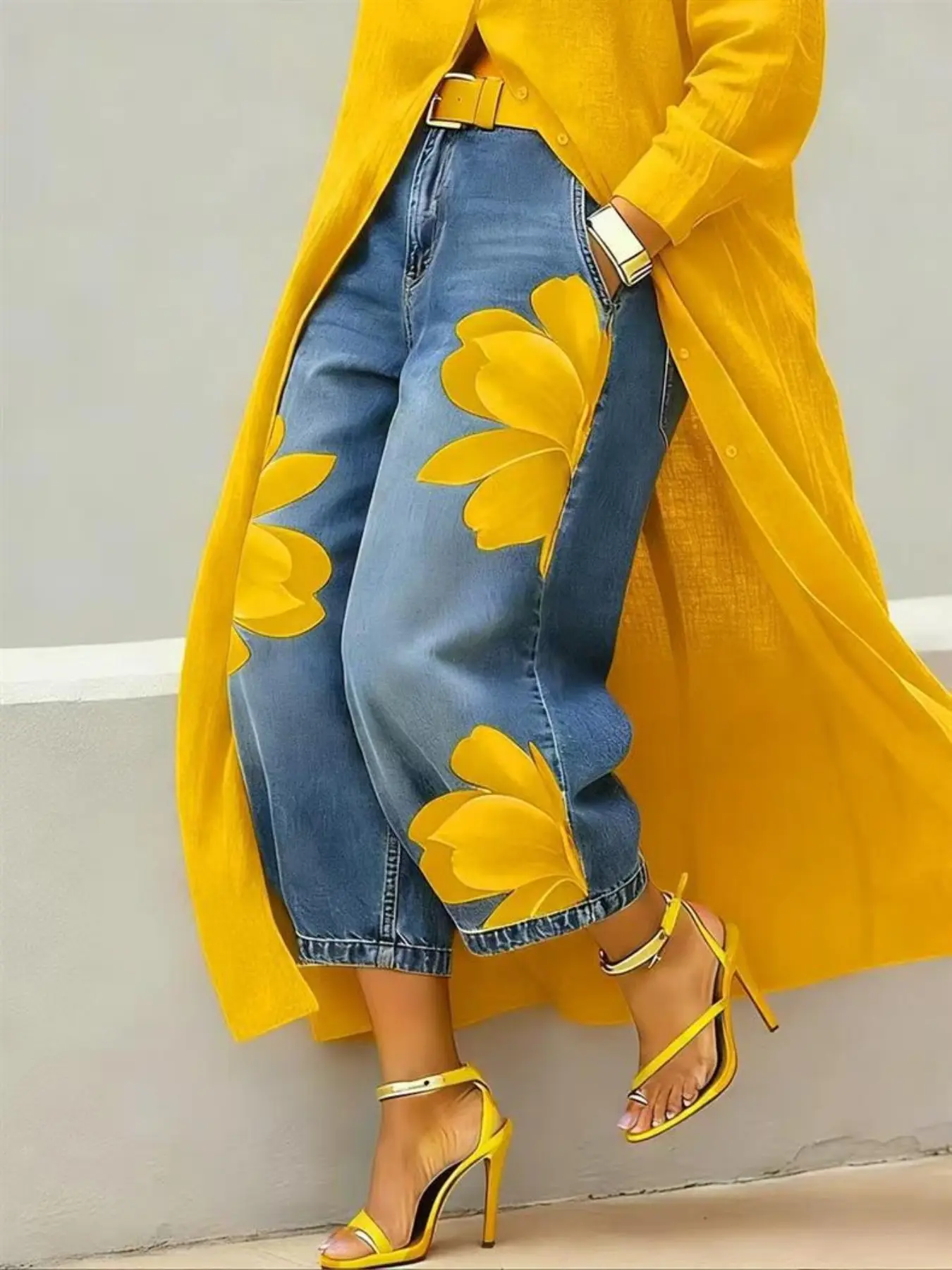 2026 New Fall/winter Loose-Fit Women's Jeans, Denim Print, Casual & Vers