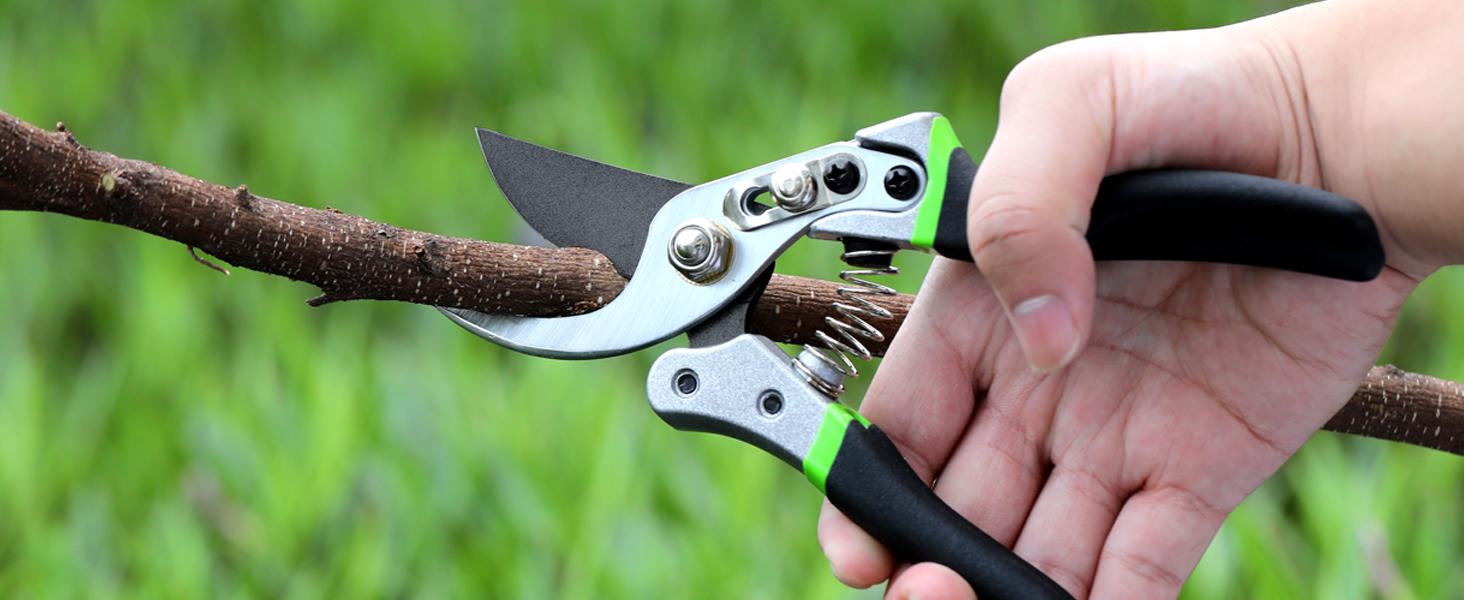 DECERK Pruning Shears for Garden  8.5" Professional Bypass Gardening Scissors & Clippers, Super Sharp SK5 Blade, Ergonomic Handle Heavy Duty Hand Held Pruners, Gardening Gift for Women Men with wood finish, 2025 springtok home Tool
