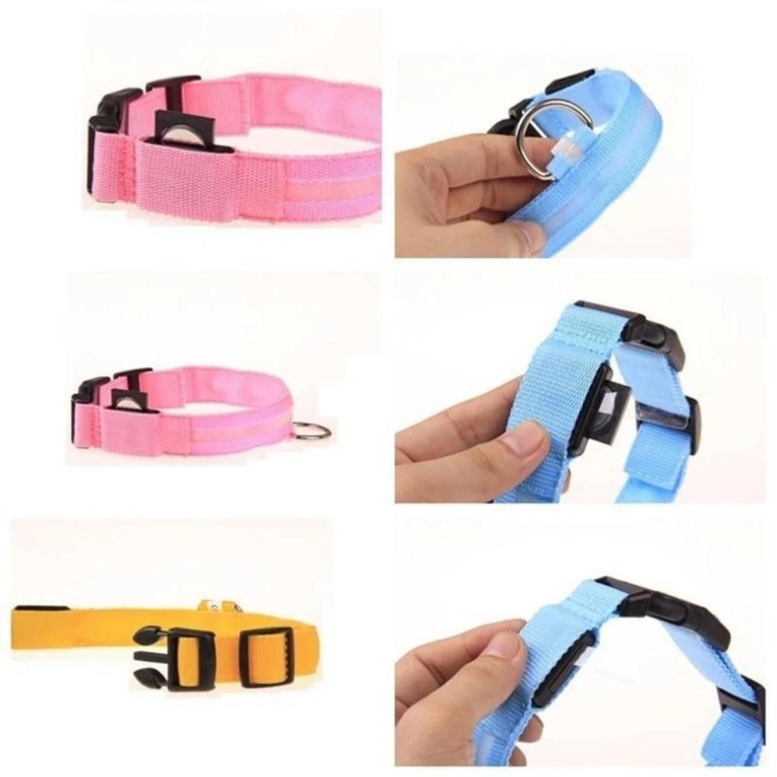 USB Charging Waterproof Reflective LED Dog Collar, Adjustable Glow Leash Light for Pets Camping Gear, Escape-Proof Safety Buckle Night Anti-Loss Collar for Small Medium Dogs Cats Outdoor Adventure, Illuminated Leash