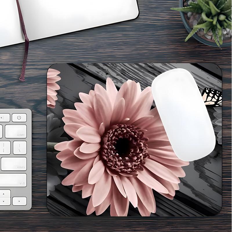 Vintage Sunflower & Butterfly Pattern Mouse Pad, Rectangle Gaming Mouse Pad, Non-slip Rubber Pad, Desktop Decoration Protective Pad for Home Office, Office Accessories, Gaming Mousepad