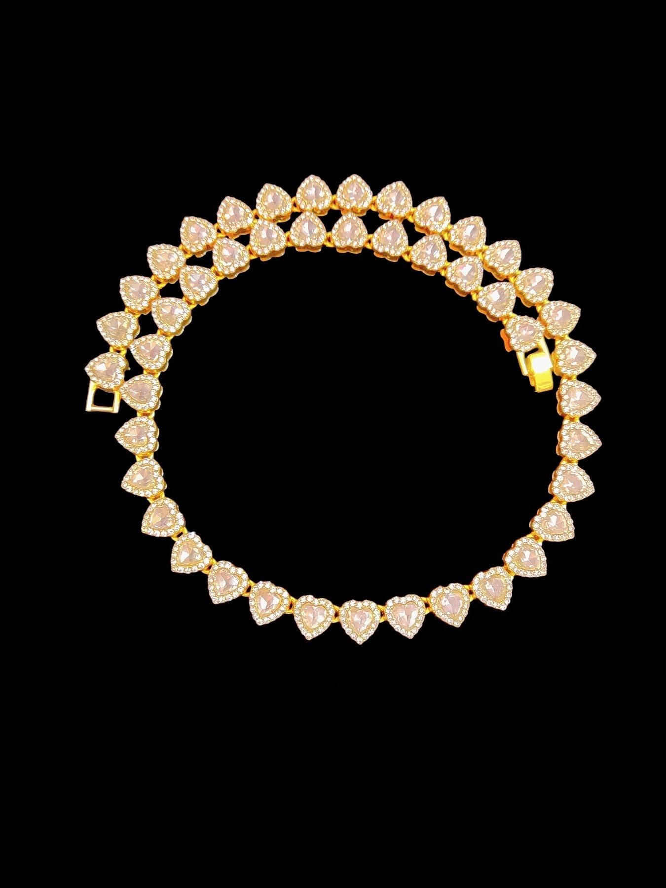 1Piece 10mm Rhinestone Glass heart-shaped chain necklace for Women, hip-hop punk heart necklace, Elegant Rhinestone Necklace, Love Heart Necklace, Exquisite Chain Jewelry, fashion jewelry, suitable for daily wear or party, Valentine's Day gift.