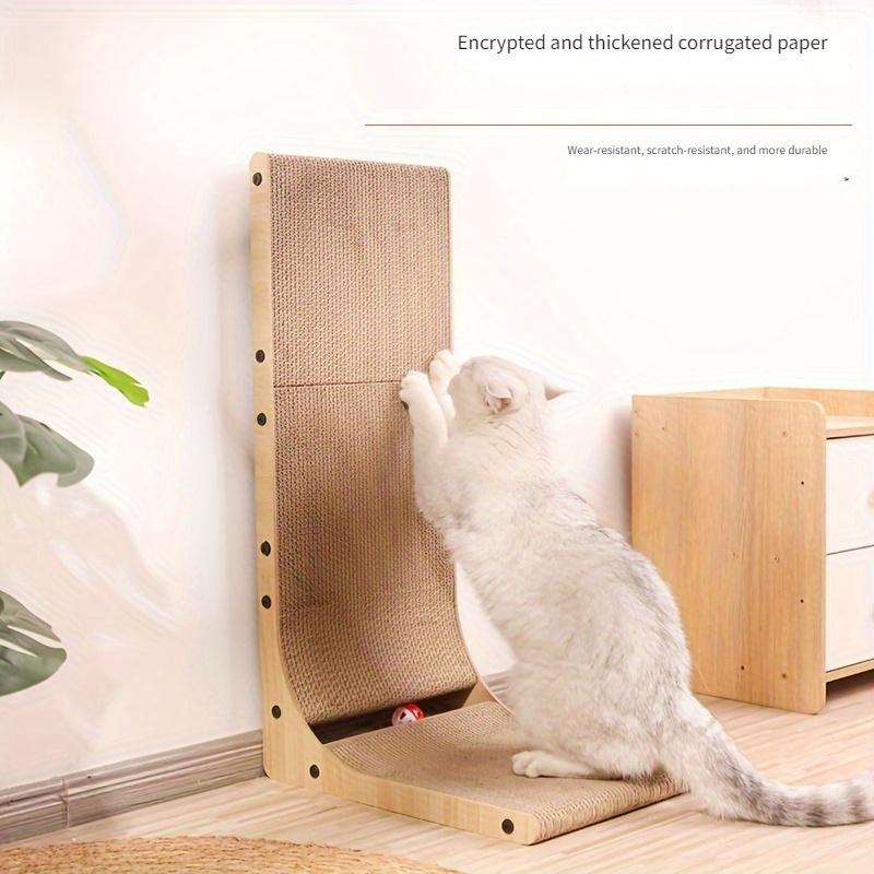 Extra Large L Cat Scratching Post and Toy, Scratch Column, Space-Saving Design for Indoor Cats, Durable Corrugated Material