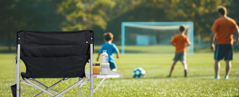 SLSY Heated Director Chair Camping Chairs for Adults with Side Table, Folding Portable Lawn Chairs or Outdoor Camping, Travel, Picnic, Support 5500lbs【Batteries not included】