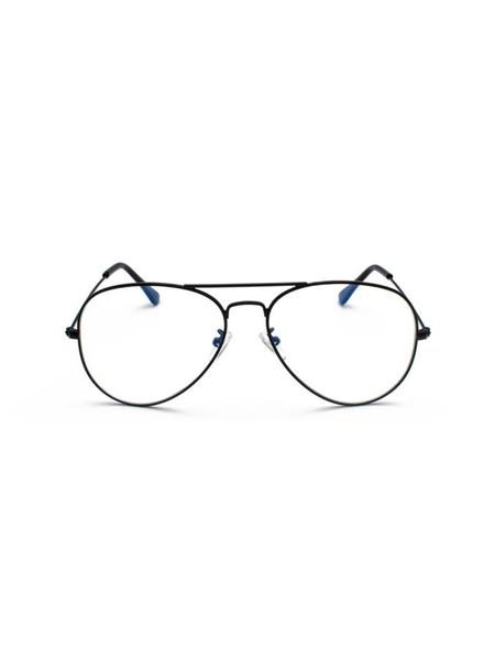 Quality Metal Fashion Classic Retro Aviator Frame Blue Light Blocking Glasses, Casual Style All Seasons Eyewear for Men & Women, Anti Blue Glasses