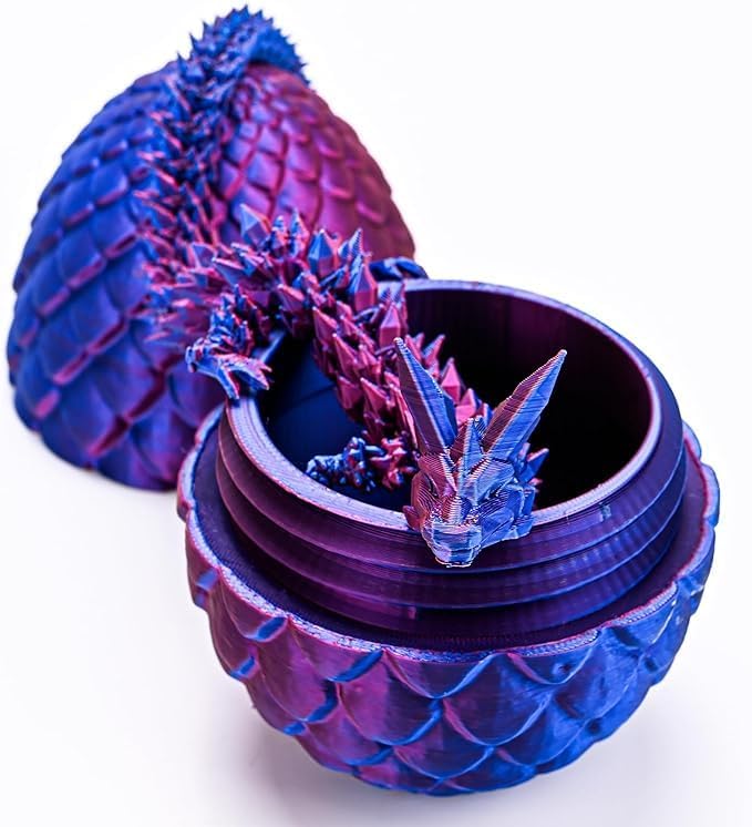 3D Printed Dragon Statue, 1 Count Vibrant Gradient Design Dragon Egg Ornament, Creative Desktop Decoration for Home Office, Home Decor Gifts
